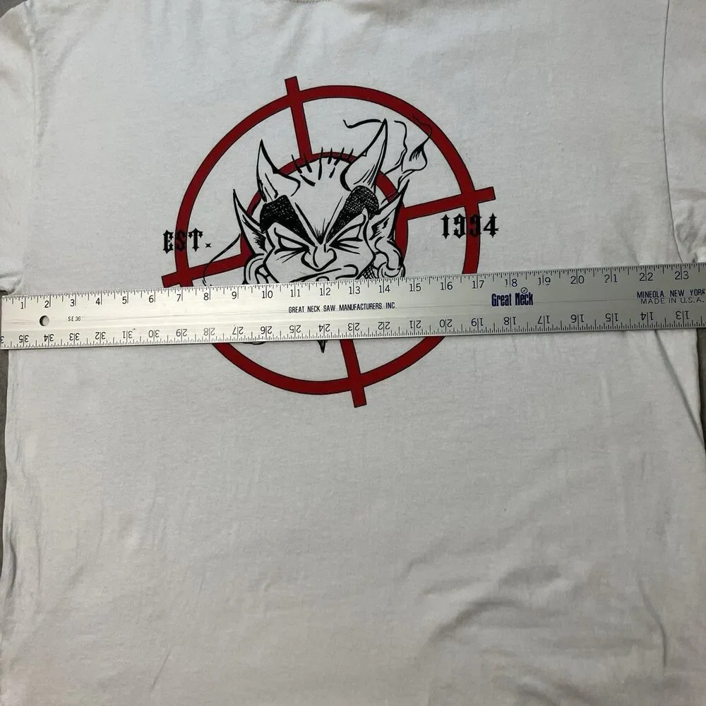Gildan Graphic T Shirt Mens XL White God Guns Guts Biker Tattoo America Tee‎
